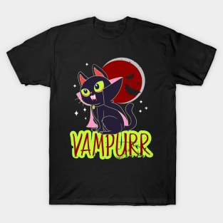 Halloween Vampire Cat Vampurr Funny Cat Lady Women Men T-Shirt